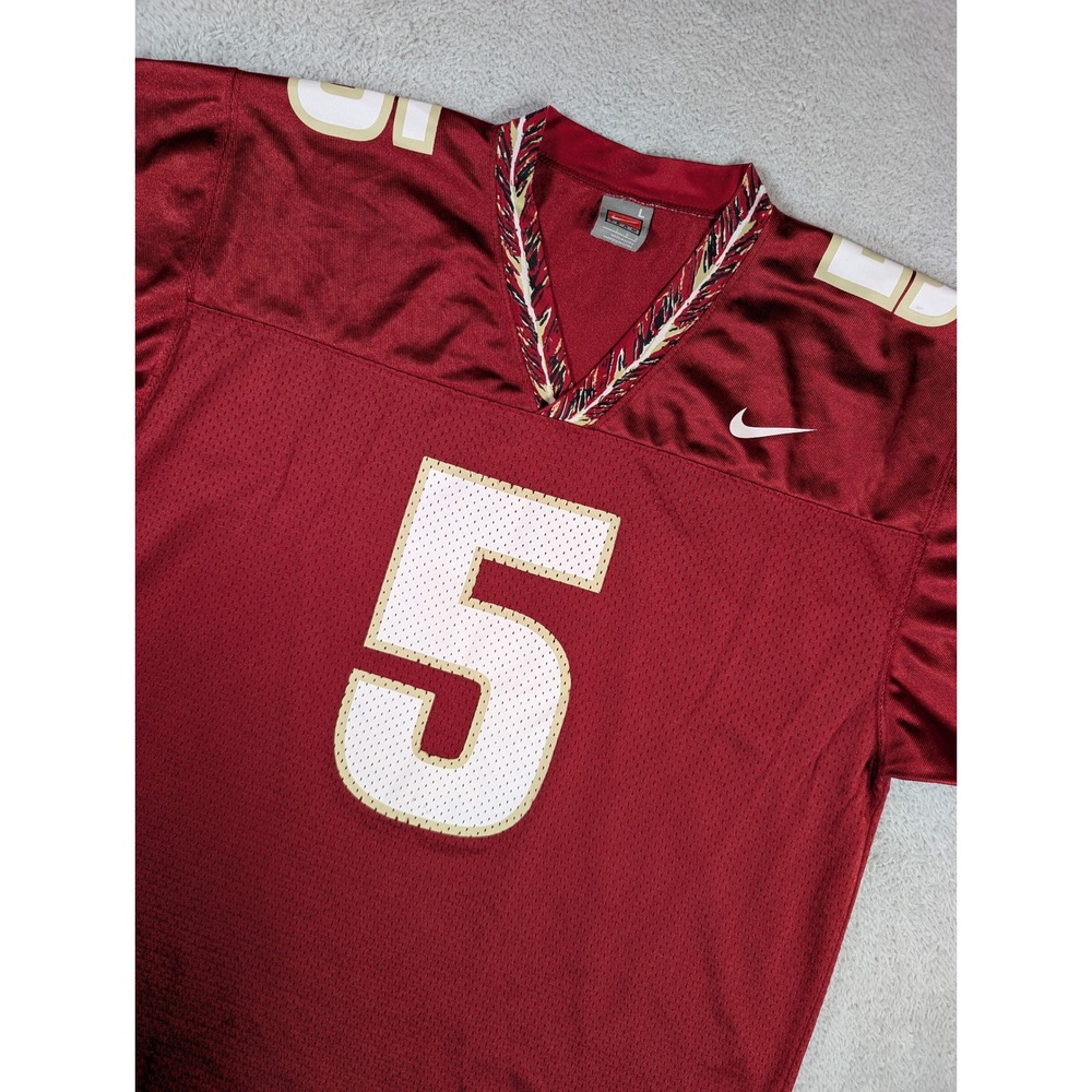 Nike Team Florida State Seminoles FSU Football Jersey Red Mens Large #5 F8BOL